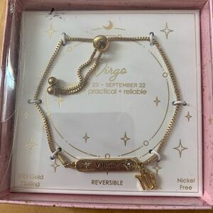 🖤5 for $20- Virgo Bracelet- 14kt Gold Plating-Reversible-Nickel Free- NWOT